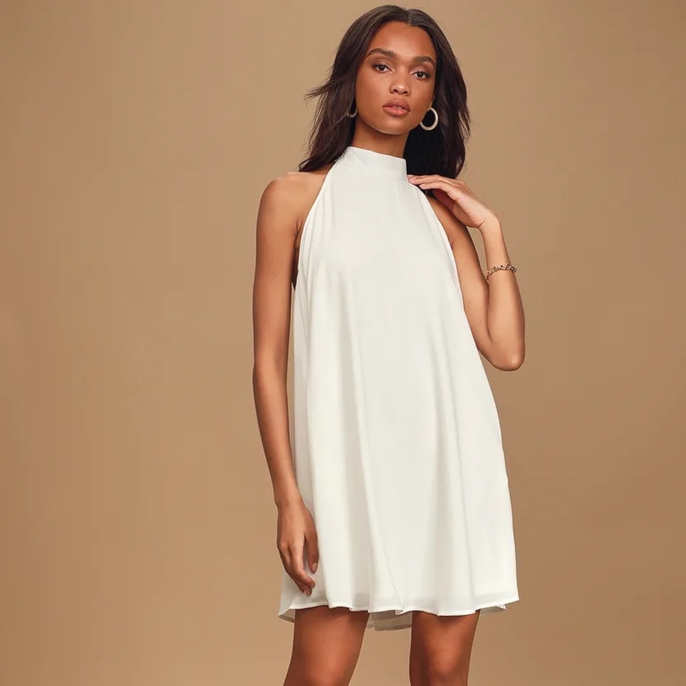 Lulu’s Love of mine white halter swing dress